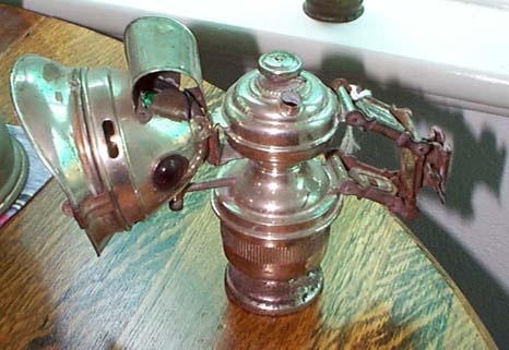 Lamp is completely unlabelled. German manufactured lamp, possibly Reimann circa 1910 - Carbide Bicycle Lamps
